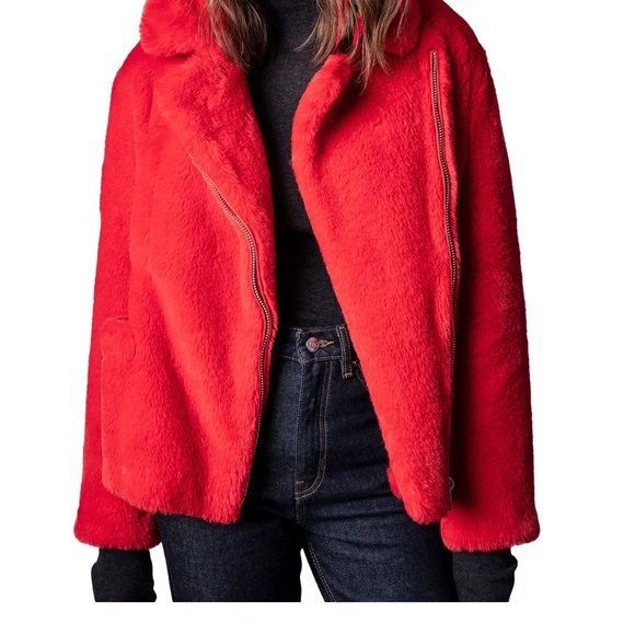 NWT Zadig & Voltaire Freeze Color Faux Fur Coat. M/L. - Picture 2 of 11